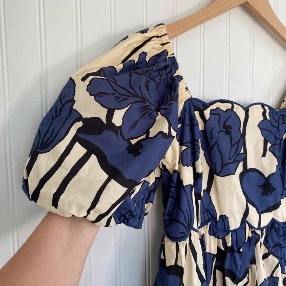 Entro Womens Puff Sleeve Coquette Floral Mini Dress Size S Kindle Garden Party - Picture 4 of 12